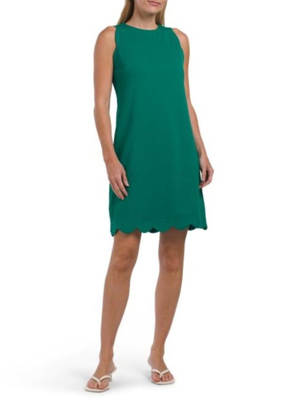 VINCE CAMUTO Scalloped Edge Textured Knit Mini Dress